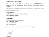 CHỨNG CHỈ UỶ QUYỀN DỊCH VỤ KỸ THUẬT CỦA GAI-TRONICS/ HUBBELL