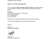 CHỨNG CHỈ ĐẠI LÝ ỦY QUYỀN CỦA GAI-TRONICS/ HUBBELL